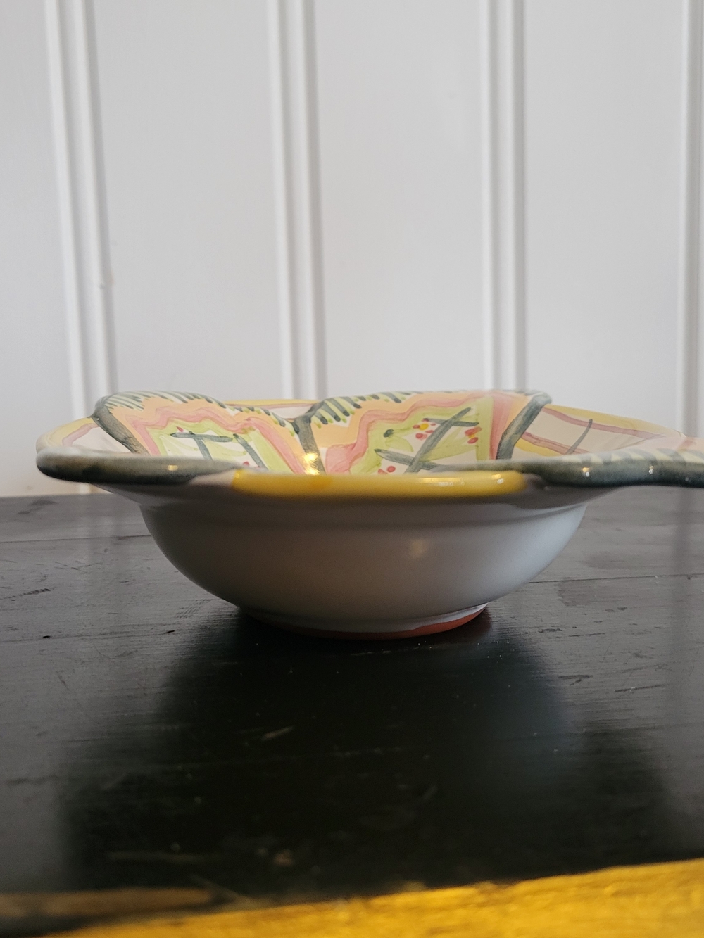 MacKenzie-Childs Butterfly Decorative Dish - Yellow, Pink, Green - Picture 6 of 8
